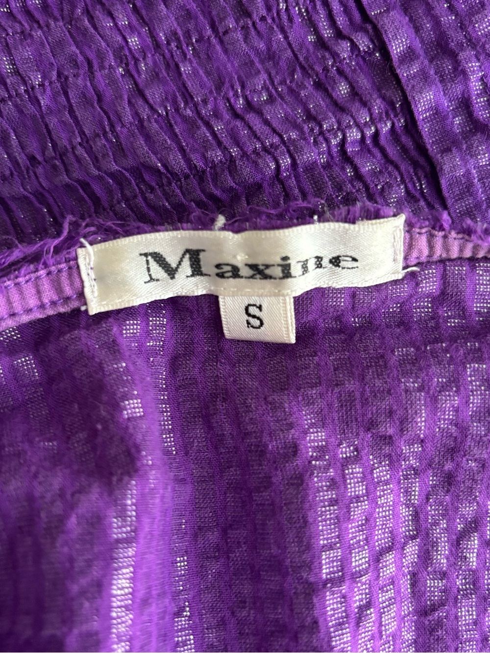 Royal Purple Button-Up Blouse with Lace Detailing - Picture 5 of 5